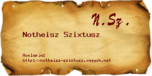 Notheisz Szixtusz névjegykártya